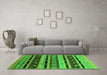 Machine Washable Solid Green Modern Area Rugs in a Living Room,, wshurb1217grn
