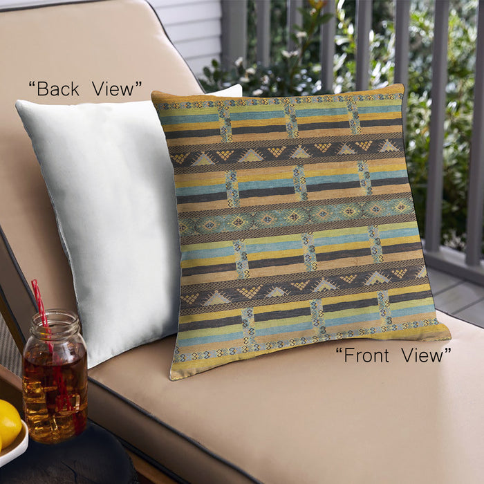 Front View of Mid-Century Modern Urban Square Dark Brown Throw Pillow, 18 inch by 18 inch, pwurb1217