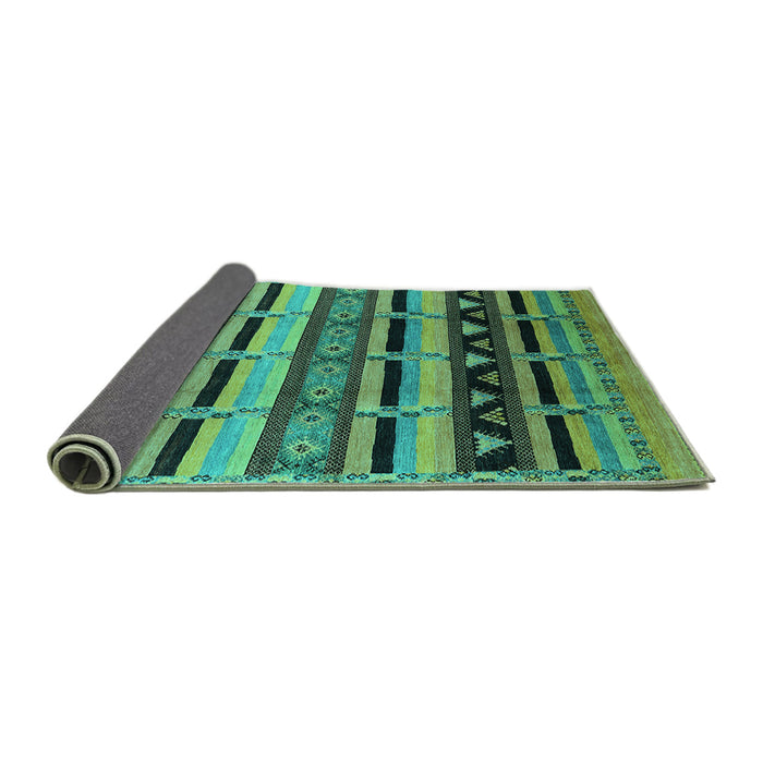 Sideview of Solid Turquoise Modern Rug, urb1217turq