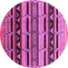 Round Solid Pink Modern Rug, urb1217pnk