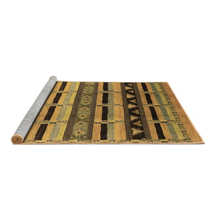 Sideview of Machine Washable Solid Brown Modern Rug, wshurb1217brn