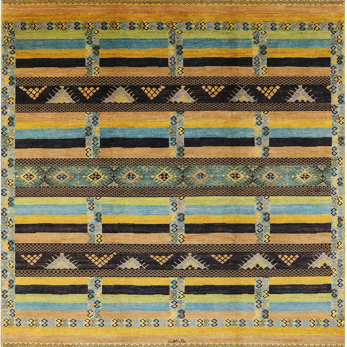 Square Machine Washable Industrial Modern Dark Brown Rug, wshurb1217