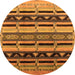 Round Solid Orange Modern Rug, urb1217org