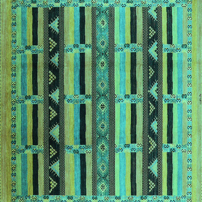 Square Solid Turquoise Modern Rug, urb1217turq