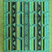 Square Solid Turquoise Modern Rug, urb1217turq