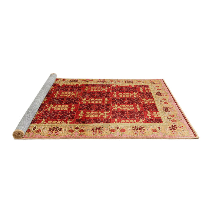 Sideview of Machine Washable Industrial Modern Orange Rug, wshurb1218