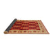 Sideview of Mid-Century Modern Orange Oriental Rug, urb1218