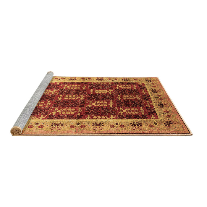 Sideview of Machine Washable Oriental Brown Traditional Rug, wshurb1218brn
