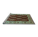 Sideview of Machine Washable Oriental Light Blue Traditional Rug, wshurb1218lblu