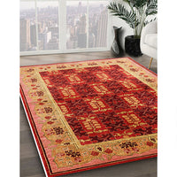 Mid-Century Modern Orange Oriental Rug, urb1218