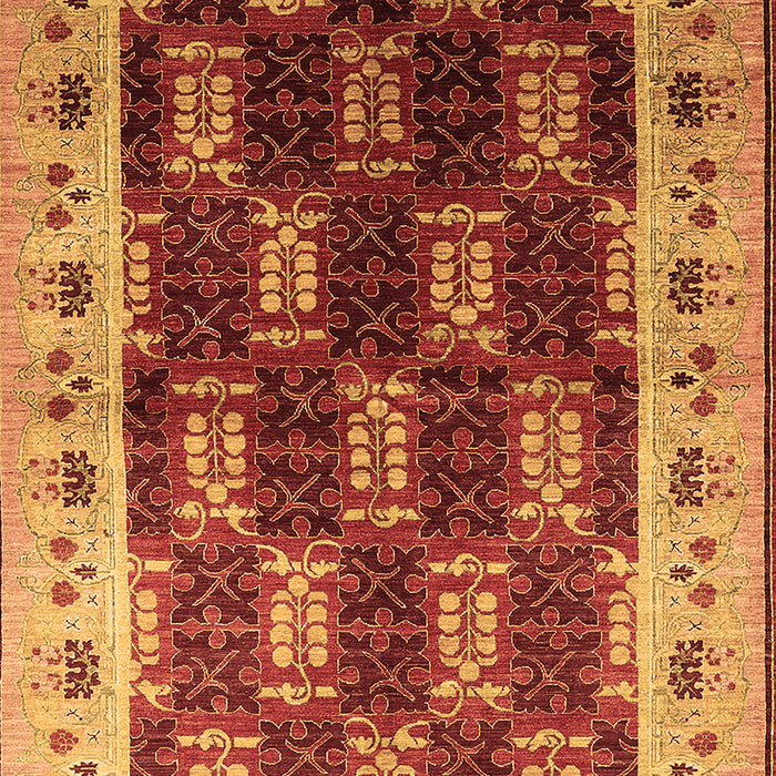 Machine Washable Oriental Brown Traditional Rug, wshurb1218brn