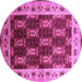 Round Oriental Purple Traditional Rug, urb1218pur