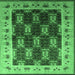 Square Oriental Emerald Green Traditional Rug, urb1218emgrn