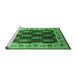 Sideview of Machine Washable Oriental Emerald Green Traditional Area Rugs, wshurb1218emgrn