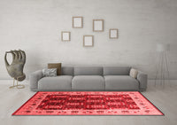 Machine Washable Oriental Red Traditional Rug, wshurb1218red