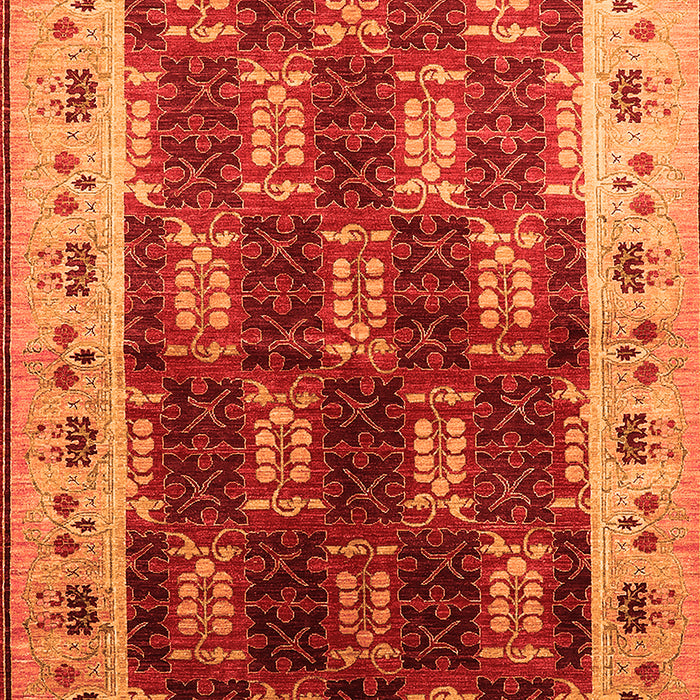 Machine Washable Oriental Orange Traditional Area Rugs, wshurb1218org