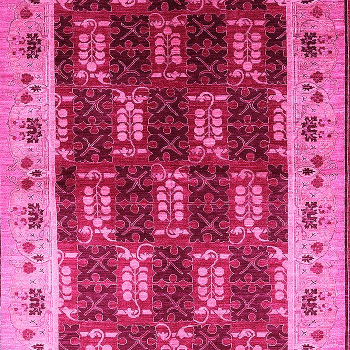 Machine Washable Oriental Pink Traditional Rug, wshurb1218pnk