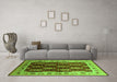 Machine Washable Oriental Green Traditional Area Rugs in a Living Room,, wshurb1218grn
