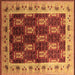 Square Machine Washable Oriental Brown Traditional Rug, wshurb1218brn
