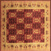 Square Oriental Brown Traditional Rug, urb1218brn