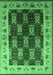 Machine Washable Oriental Emerald Green Traditional Area Rugs, wshurb1218emgrn