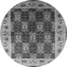 Round Oriental Gray Traditional Rug, urb1218gry