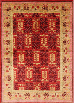 Mid-Century Modern Orange Oriental Rug, urb1218