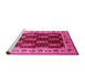 Sideview of Machine Washable Oriental Pink Traditional Rug, wshurb1218pnk