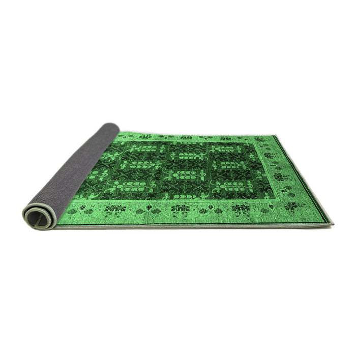 Sideview of Oriental Emerald Green Traditional Rug, urb1218emgrn