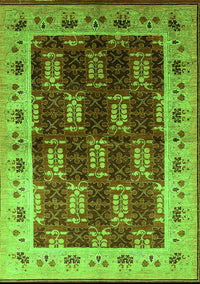 Oriental Green Traditional Rug, urb1218grn