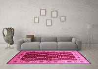 Machine Washable Oriental Pink Traditional Rug, wshurb1218pnk