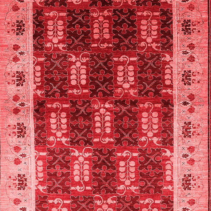 Machine Washable Oriental Red Traditional Rug, wshurb1218red