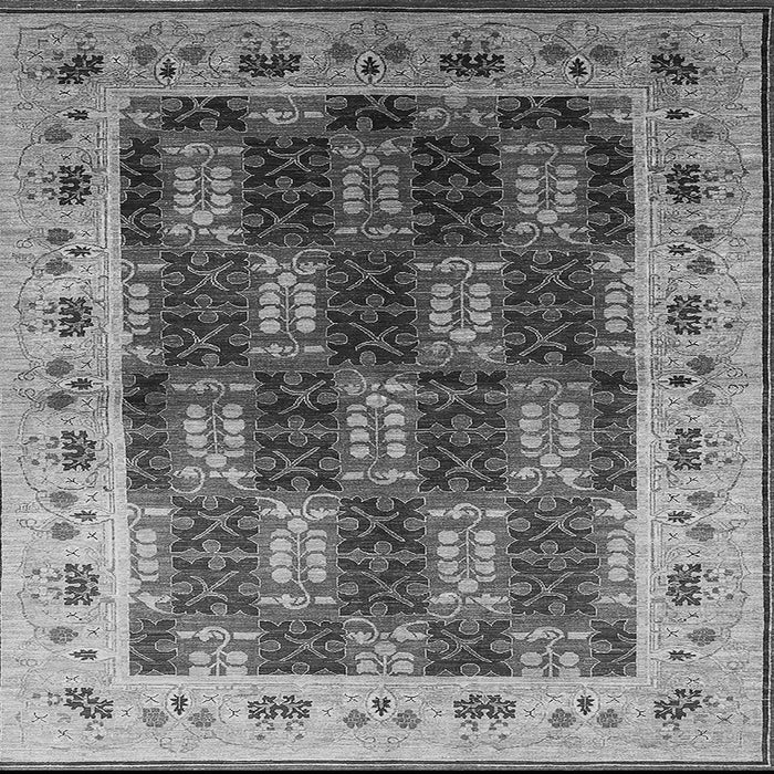 Square Oriental Gray Traditional Rug, urb1218gry