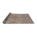 Sideview of Mid-Century Modern Dark Almond Brown Solid Rug, urb1219