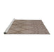 Sideview of Machine Washable Industrial Modern Dark Almond Brown Rug, wshurb1219