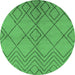 Round Solid Emerald Green Modern Rug, urb1219emgrn