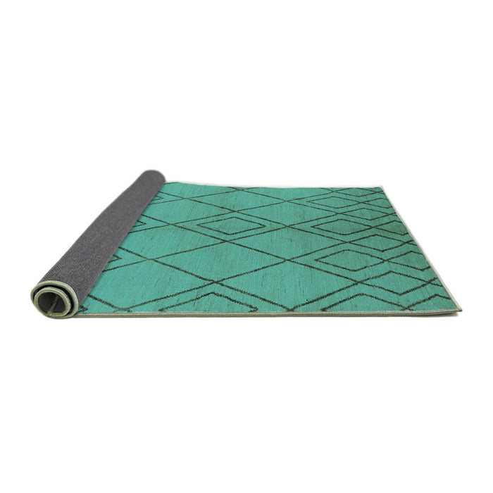 Sideview of Solid Turquoise Modern Rug, urb1219turq