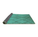 Sideview of Solid Turquoise Modern Rug, urb1219turq