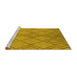 Sideview of Machine Washable Solid Yellow Modern Rug, wshurb1219yw