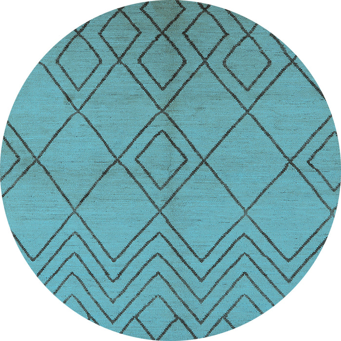 Round Solid Light Blue Modern Rug, urb1219lblu