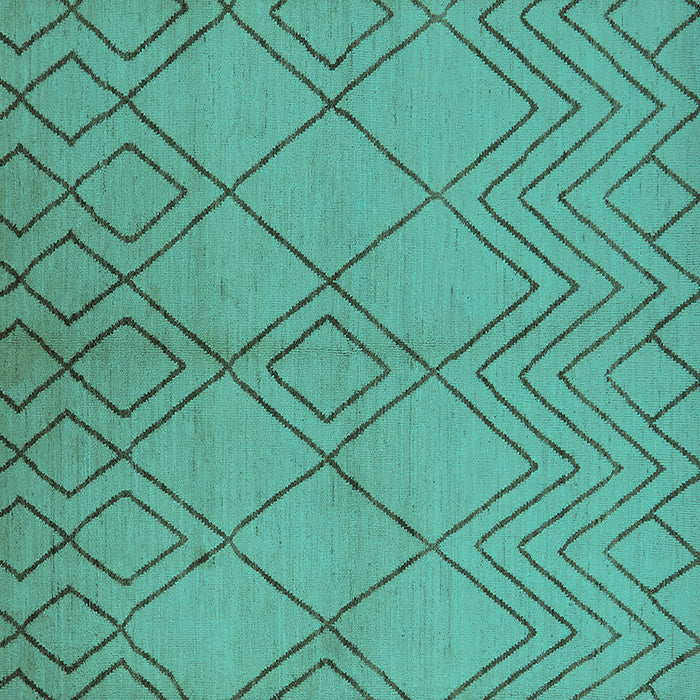 Square Solid Turquoise Modern Rug, urb1219turq