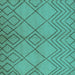 Square Solid Turquoise Modern Rug, urb1219turq