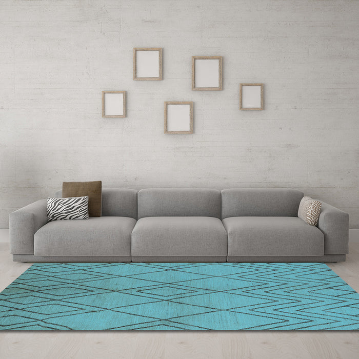 Machine Washable Solid Light Blue Modern Rug in a Living Room, wshurb1219lblu