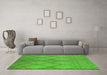 Machine Washable Solid Green Modern Area Rugs in a Living Room,, wshurb1219grn