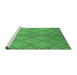 Sideview of Machine Washable Solid Emerald Green Modern Area Rugs, wshurb1219emgrn