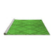 Sideview of Machine Washable Solid Green Modern Area Rugs, wshurb1219grn