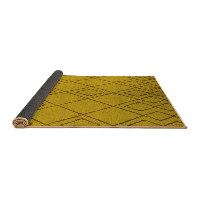 Sideview of Solid Yellow Modern Rug, urb1219yw