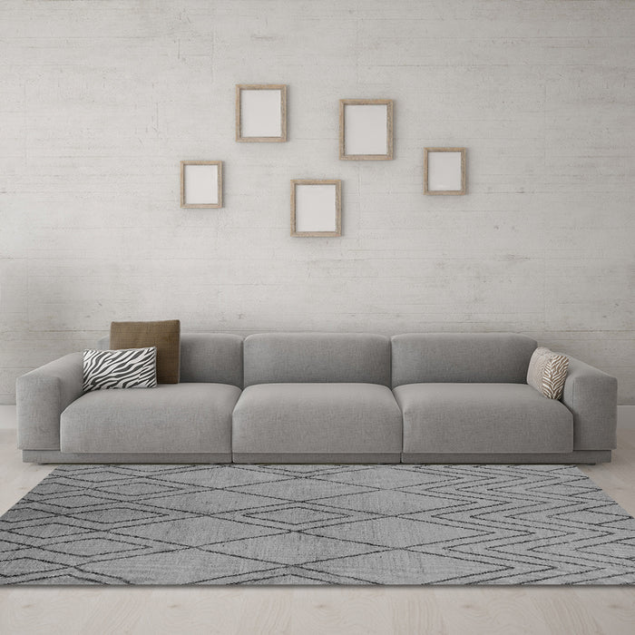 Machine Washable Solid Gray Modern Rug in a Living Room,, wshurb1219gry