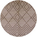 Round Mid-Century Modern Dark Almond Brown Solid Rug, urb1219