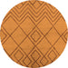 Round Solid Orange Modern Rug, urb1219org